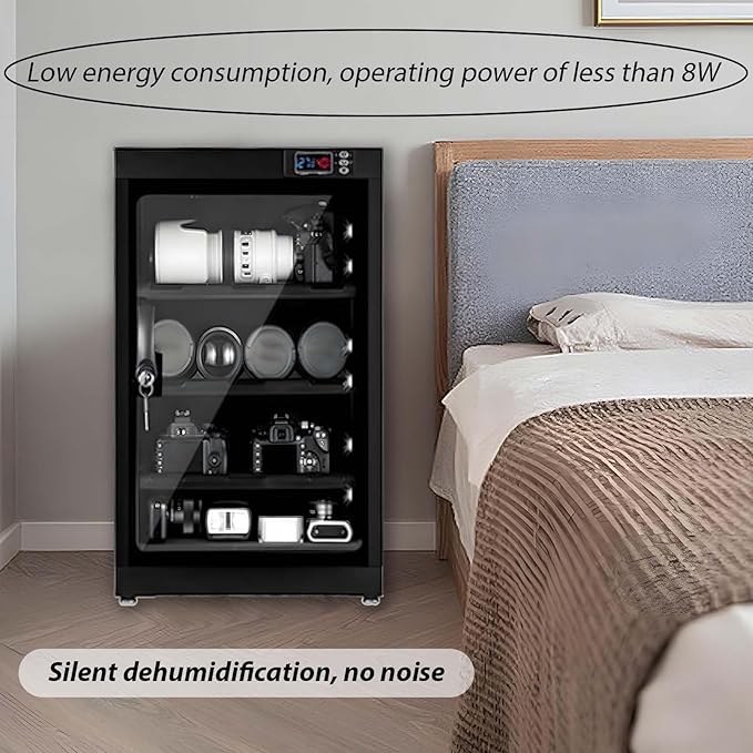 50L Digital Camera Dehumidify Storage, Dehumidifying Dry Cabinet Box, 4 Layers for Camera Lens, Electronic Equipment, Electronic Dry Cabinet Storage with Temp & Humidity LED Screen - Image 2