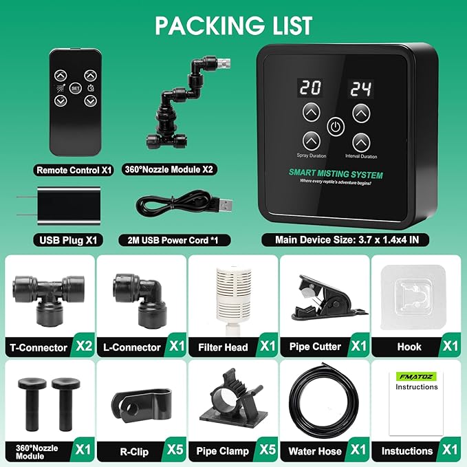 Reptile Mister Humidifier Reptile Mister System with Timer – Auto Terrarium Misting System for Chameleons, Snakes, Frogs, Lizards & Turtles - Image 6