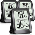 3 Pack Room Thermometer Indoor Hygrometer for Home, Digital Sensor Mini Humidity Gauge Meter, Temperature Humidity Monitor for Bedroom, Pet, Plant - Battery Included by AyayaBoss