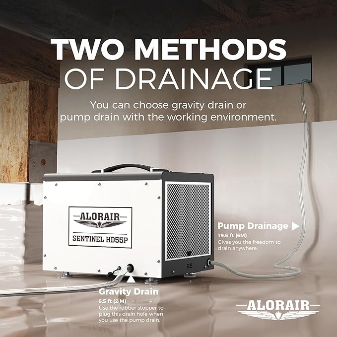 ALORAIR Crawl Space Dehumidifier, 120 PPD Crawlspace Dehumidifiers with Drain Hose and Pump for Basement, Portable Compact Auto Defrost Under House Industry Commercial Dehumidifier - Image 4
