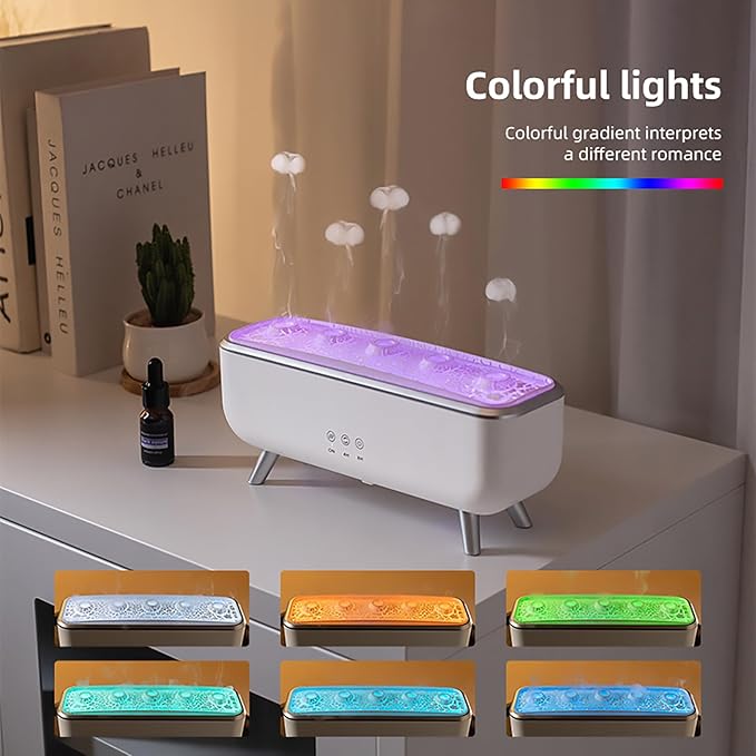 Jellyfish Oil Diffuser Humidifier,7-Color Gradient LED Lights,300ML Dynamic Sound Pickup Ultrasonic,Home Aromatherapy Diffusers,Remote Control Humidifier for Bedroom & Office - Image 3