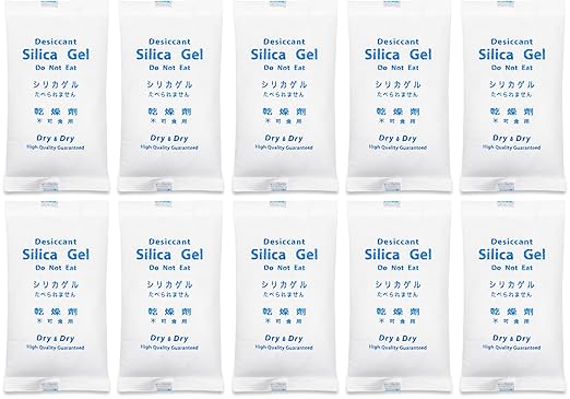 Dry & Dry 500 Gram [10 Packets] Silica Gel Packets Desiccants, Silica Packets - Rechargeable Silica Gel Packs, Desiccants Packets, Silica Gel by DryDry