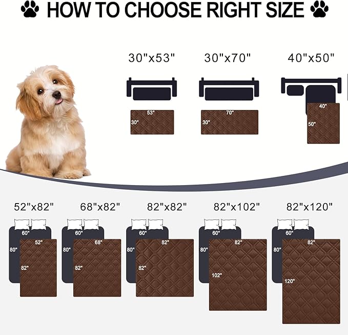 Smiry Reversible Waterproof Couch Covers for Sofa, Washable Dogs Pet Couch Covers for 3 Cushion Sofa Pet Friendly, Water Resistant Furniture Protector Slipcover, Geometric (30"x70", Brown/Chocolate) - Image 6