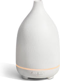 InnoGear Oil Diffuser, 150ML Ceramic Diffuser for Essential Oils Handcrafted Aromatherapy Diffuser Ultrasonic Cool Mist Humidifier with 2 Mist Modes Waterless Auto Off for Room Office, White Base by InnoGear