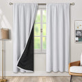 BGment Thermal Insulated 100% Blackout Curtains for Bedroom with Black Liner, Double Layer Full Room Darkening Noise Reducing Rod Pocket Curtain (52 x 72 Inch, Greyish White, 2 Panels) by BGment