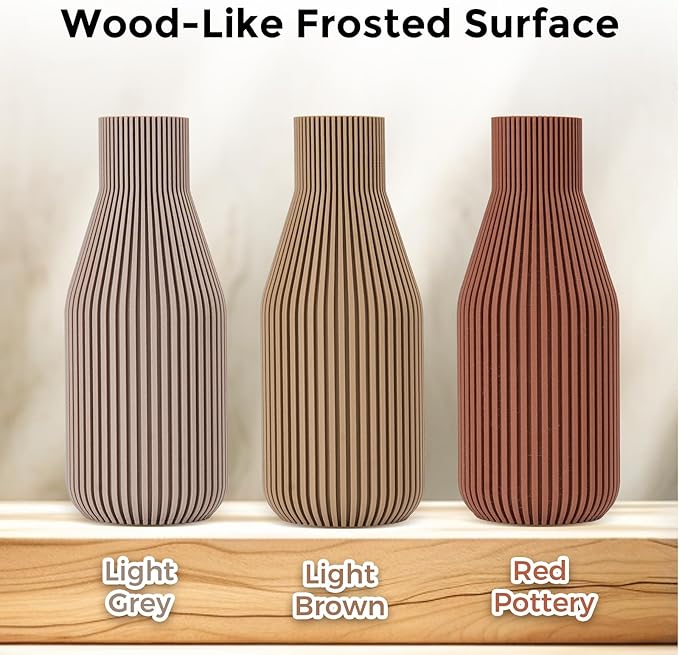 Comgrow Wood Filament 1.75mm, 3D Printing Filament, Wood Textured Filament Fit Most 3D Printers, Support Max. 300mm/s Printing Speed Dimensional Accuracy +/- 0.02mm Filament Light Brown 1KG (2.2lbs) - Image 5