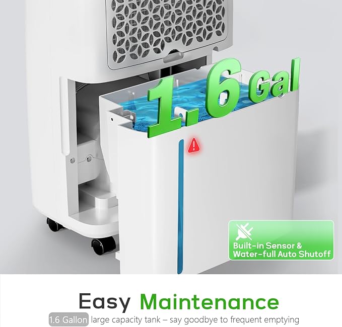 5500 Sq.Ft Dehumidifier for Basement with Drain Hose, Max 80 Pints/D (Standard 50Pint/D), Most Efficient Energy Saving 2026 Dehumidifier Features Air Purifier Combo, Ideal for Large Room, Home, Garage - Image 5