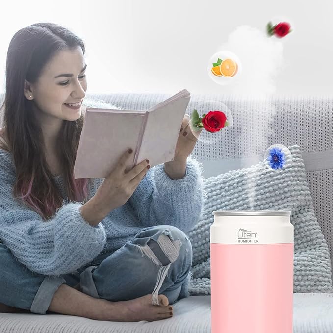 Humidifiers, Humidifier for Bedroom, Can Air Humidifier, Humidifiers for Home and Plants, USB Powered And Battery Powered Portable for Home Office Car Outdoor, 2 Mist Modes, Night Light, Auto-Off - Image 8