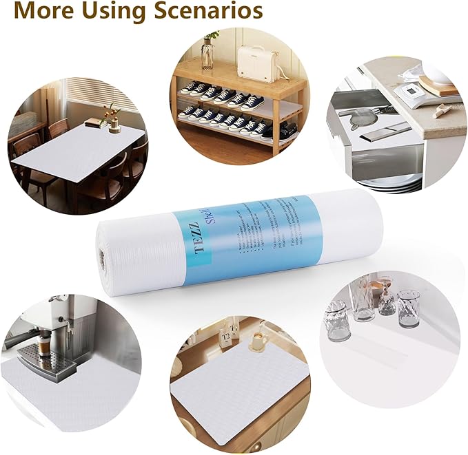 Shelf Liner, 14 Inches x 20 FEET Non-Slip Kitchen Cabinet Liner, Washable Oil-Proof Non-Adhesive Contact Paper for Kitchen Drawer, Cabinet, Shelves, Refrigerator, Storage, Desks, coutertops - Image 6