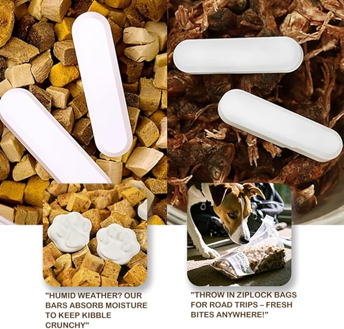 Eco-Friendly Pet Food Desiccant - 100% Natural Clay Dehumidifying Sticks, 3-Size Bundle for Large/Small Storage Bins, Odorless Moisture Traps (1 set each of cat claw model + cat claw stick model) - Image 5