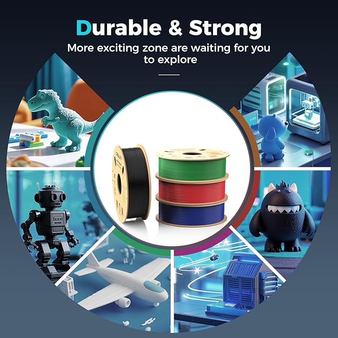 Creality PETG Filament, Hyper 1.75 mm 1 kg PETG: High-Speed 3D Printer Filament 30-600 mm/s, Dimensional Accuracy +/- 0.02 Cardboard Spool (2.2 lbs) for Most FDM 3D Printers,Black - Image 8