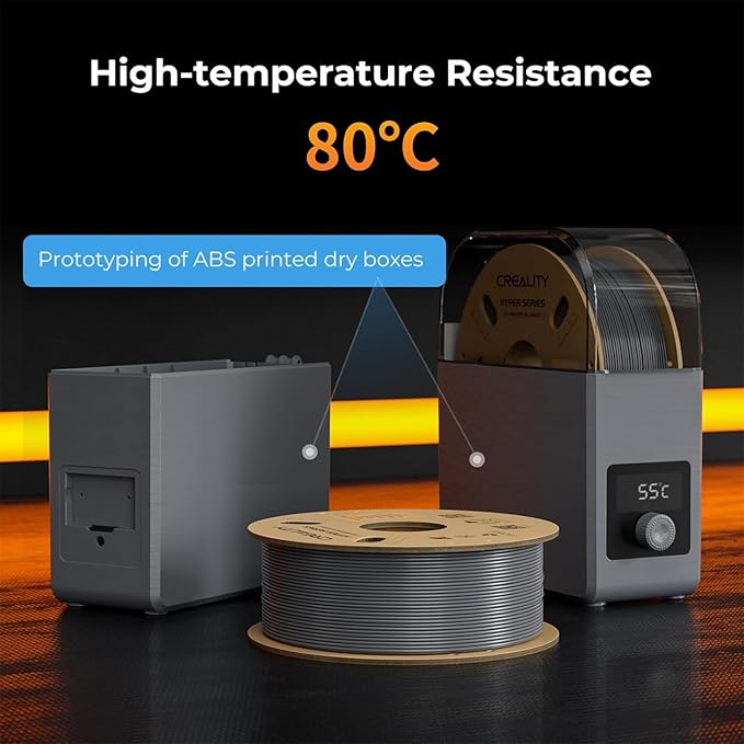 Official Creality Hyper ABS Filament 1.75mm, High Speed ABS 30-350mm/s 3D Printer Filament ABS, High Impact Resistance, Dimensional Accuracy +/-0.02mm, 1KG(2.2lbs) Spool Black, Fit Most 3D Printer - Image 5