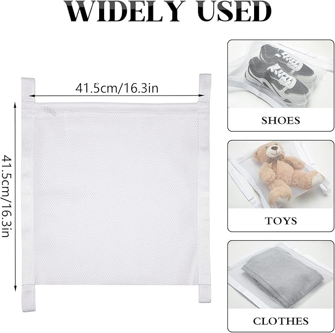 2 Pack Dryer Bag for Shoes, 16.3x16.3 Inch, Shoe Dryers for Sneakers, Shoe Drying Bag for Dryer with Zipper and Strap for Most Dryers Door - Image 2