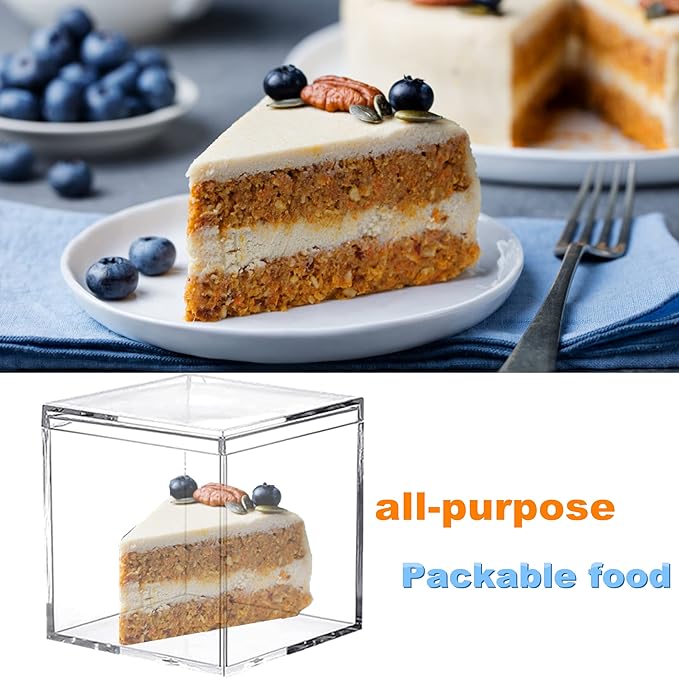 Acrylic Box Clear Boxes with Lids 4 Pieces Acrylic Display Cube Graduation Party Favors Candy Box Plastic Square Cube Wedding Valentine's Day Birthday Gift Wrap Box 3.4 * 3.4 * 3.4Inch - Image 4