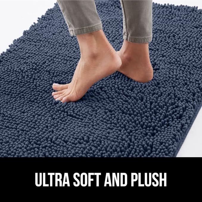 GORILLA GRIP SOAKSTOPPER Dog Door Mat, 48x30 Machine Washable Rug Absorbent Doormat Captures Moisture Mud Dirt, Quick Dry Soft Chenille Entryway Rugs Indoor Entrance Mats for Dog Paws, Navy Blue - Image 7