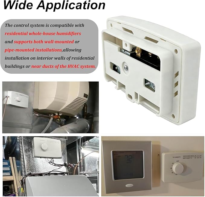 4655 Manual Digital Humidifier Replacement 24V AC Control Switch White for Whole House Humidifier and Wall Mounted or Pipe - Image 3