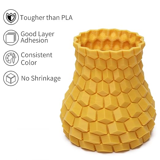 INLAND Micro Center PLA+ 3D Printing Filament 1.75mm - PLA Pro Dimensional Accuracy +/- 0.03 mm - 1kg Cardboard Spool (2.2 lbs) (1 Pack Gold, 1.75mm) - Image 2