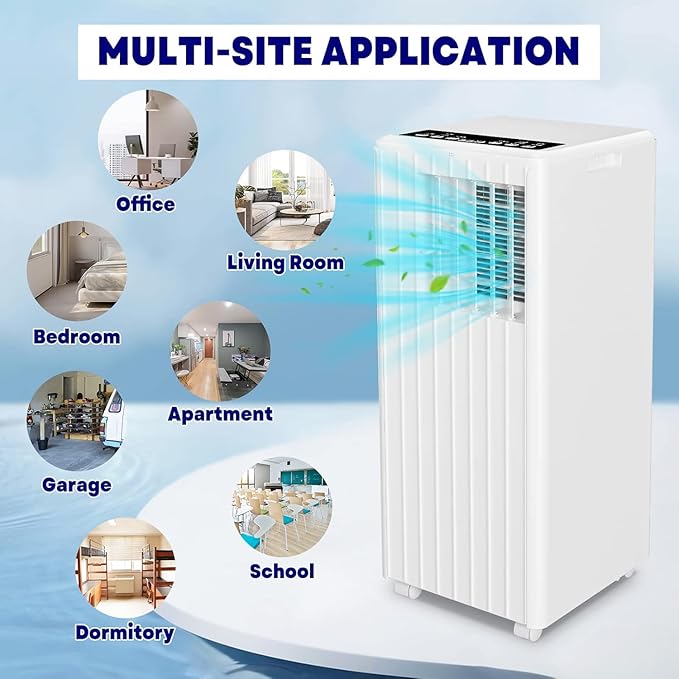 Portable Air Conditioner for 250-350 Sq Ft 3-In-1 8000 BTU AC Unit with Cooling/Dehumidifier/Fan Modes, Remote, 24H Timer & Installation Kit for Home/Office/Dorm - Image 4