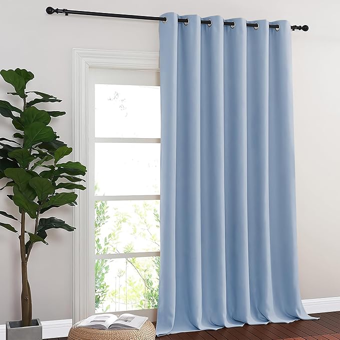 NICETOWN Vintage Blue Blackout Curtains for Bedroom 95 Inch Length - Thermal Insulated Room Darkening Privacy Grommet Window Drapes for Boys Room, Set of 1 Panel, 80 x 95 Inch - Image 8