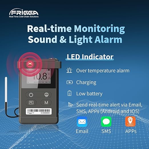 Frigga T71 4G/5G Reusable Real-Time Temperature Data Logger with External Sensor Remote Temperature Monitor Digital Refrigerator Thermometer Rechargeable 24/7 Monitoring & Instant Alerts - Image 6
