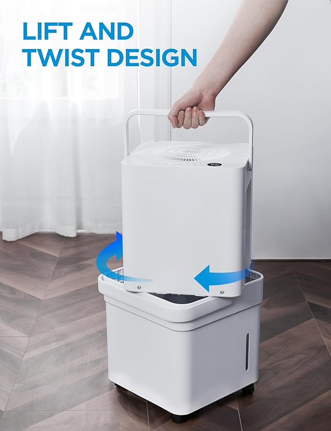 Midea Cube 35 Pint Dehumidifier for Basement and Rooms at Home for up to 3,500 Sq. Ft., Smart Control, Compatible with Alexa (White), Drain Hose Included - Image 8