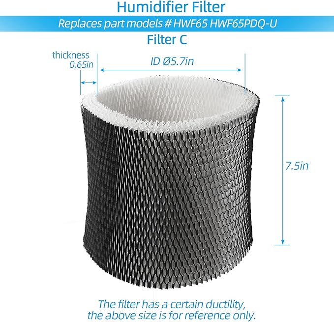 ANTOBLE Humidifier Filter Wick Replacements for Holmes HWF65 HWF65PDQ-U, Replace Part # HWF65CS Filter C - 2 Pack - Image 6