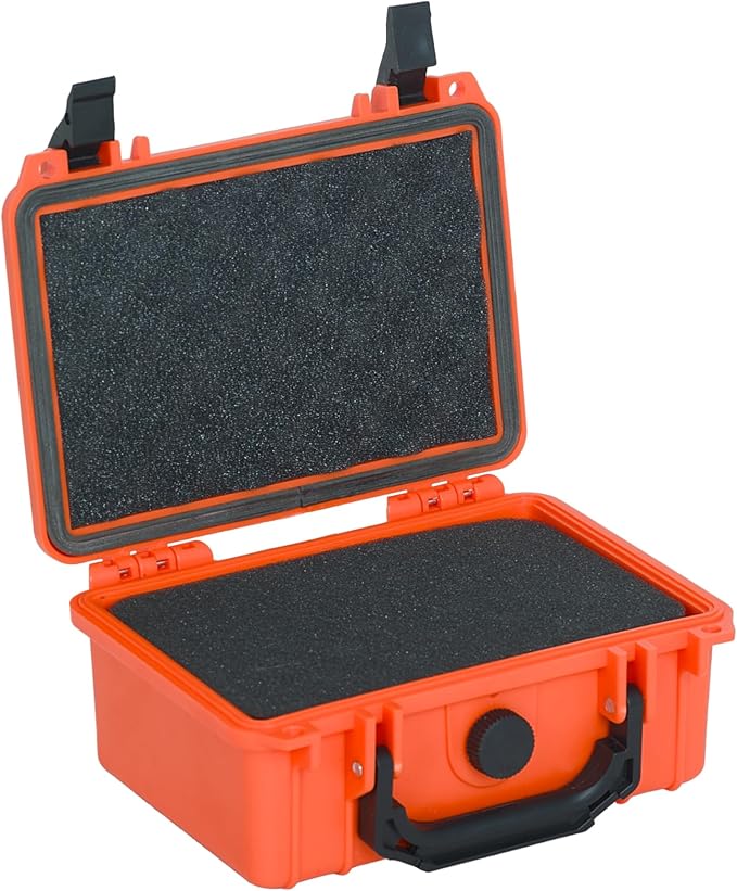 MEIJIA Portable All Weather IP67 Waterproof Protective Case, Hard Case,Camera Case With Customizable Foam,Fit Use of Drones, Cameras,Equipments, 8.12”x6.56”x 3.56” (Orange) - Image 7