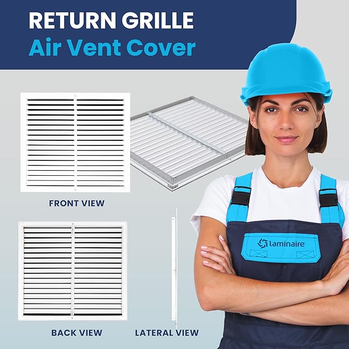 20x18 Inch (Duct Opening) Air Return Vent Cover Decorative – Premium Aluminum AC Vent Cover for Ceiling & Wall, Rustproof Grille, Ideal for Home HVAC Grille, Durable & Easy to Install by ACLAMINAIRE - Image 2