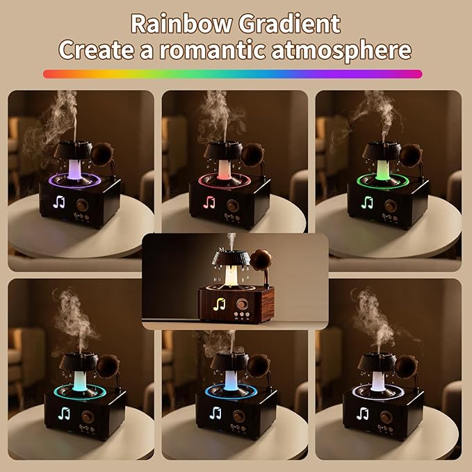 Aromatherapy Diffuser Oil Humidifier with Essential for Home, 250ml Rain Ultrasonic Aroma Diffuser. 7 Colors Light Waterless Auto Off with Remote Control for Large Room Office, Dark Wood Grain Gifts - Image 4