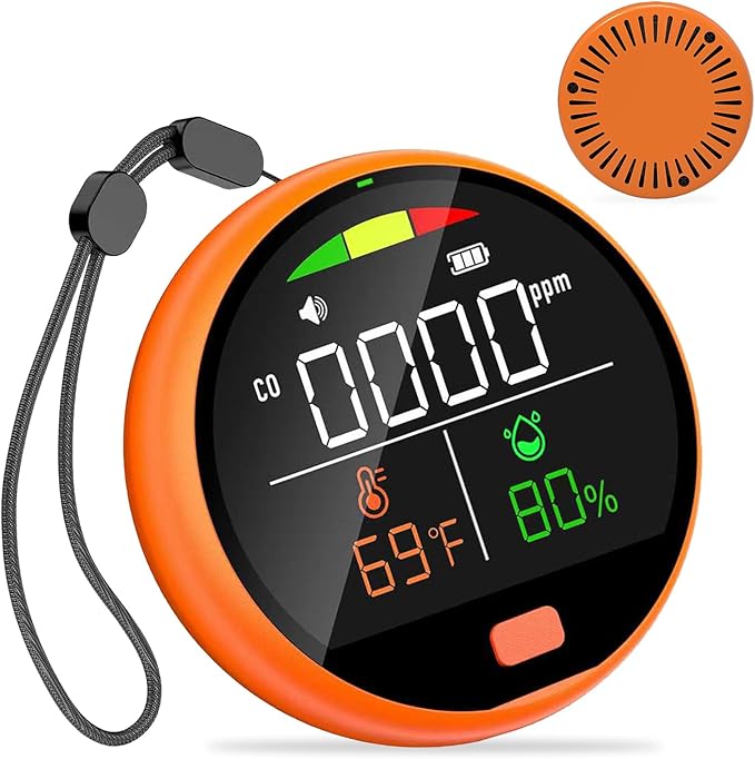 3 in 1 Carbon Monoxide Detectors Portable Co2 Detector for Travel CO Detector with Magnetic Back, 3-in-1 CO Monitor with Audible & Visual Alarm for Camping, Hotel, Car & RV by PRIMBARBER