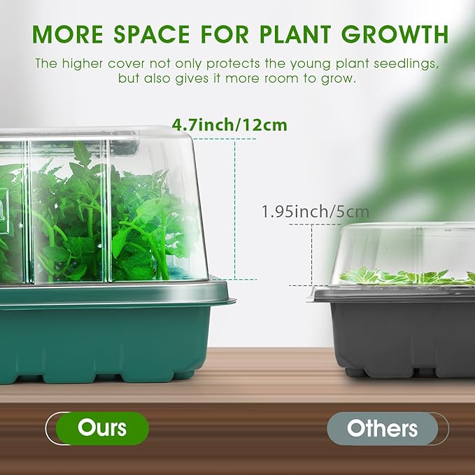 Seed Starter Tray with Grow Light, 96-Cell Seed Starter Kit, Seedling Starter Trays with Humidity Domes, Automatic Timer, Adjustable Light Indoor Gardening Plant Germination Trays - Image 5