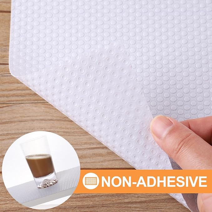 FLPMIX Shelf Liner for Kitchen Cabinets 14 inch Wide - Waterproof Cabinet Liner - Non-Adhesive Easy to Cut Drawer Mat for Cupboard Pantry Shelves - 14" X300 Inch White - Image 6