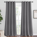 NICETOWN Bedroom Blackout Curtains Panels, 1 Pair, 55 inches by 94 Inch, Grey, Triple Weave Energy Saving Thermal Insulated Solid Grommet Blackout Draperies for Patio by NICETOWN