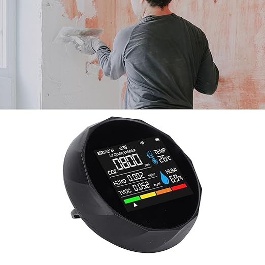 TOPINCN 5 in 1 Indoor Air Quality Meter, Air Tester for HCHO PM2.5 Temperature Humidity, Bluetooths Connected Detector with Magnetic Base, Wall Mount Gas Monitor for Home Office - Image 4