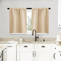 NICETOWN Blackout Room Darkening Curtains - Home Decoration Light & Noise Reducing Thermal Insulated Window Draperies with Rod Pocket Top (Biscotti Beige, Set of 2, 29 inches Wide x 20 inches Long) by NICETOWN