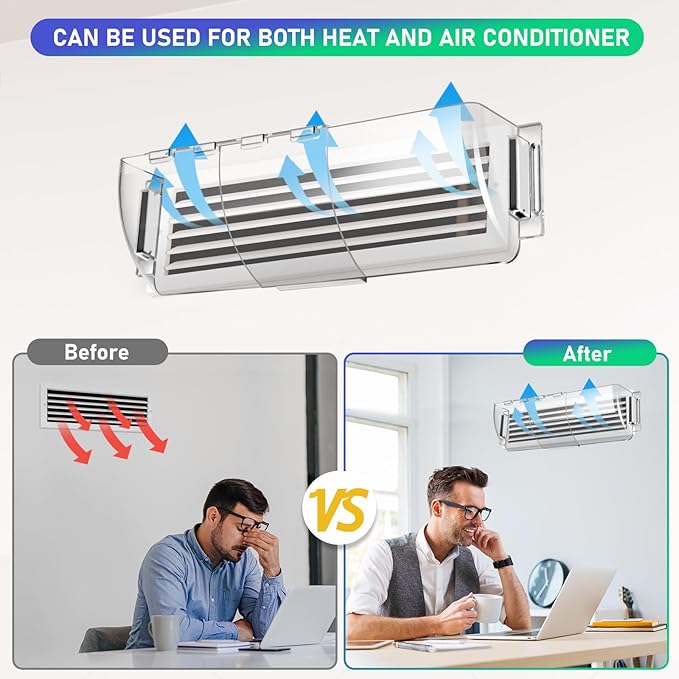 2 Pack Adjustable Air Vent Deflector - 9”to 15.5” Magnetic Floor Vent Covers for AC, Wall, Ceiling Registers with Strong and Large Magnets - Image 7