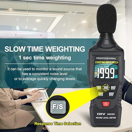 OXV Decibel Meter/Sound Pressure Level SPL Reader, Handheld Digital Measure Gauge, Measurement Range 30-130 dB(A Weighted), Accuracy 1.5dB, MAX/MIN and Data Hold Function - Image 4