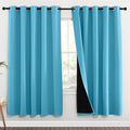 NICETOWN 100% Blackout Window Curtain Panels, Teal Blue, 2 Pieces, 62-inch Wide Per Panel, Full Light Blocking Drapes with Black Liner for Nursery, 72-inch Drop Thermal Insulated Draperies by NICETOWN