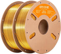 ERYONE Silk Dual Color PLA Filament 3D Printer 1.75mm +/- 0.03mm, Bicolor Filament Two Tone PLA Bundle 2KG Cardboard Spool, Black Gold by ERYONE