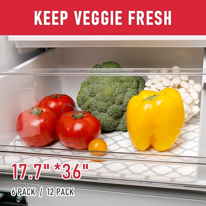 Cooyes Refrigerator Shelf Liners for French Door Fridge, 17.7" × 36" Extra Large, Non-Slip Fridge Mats Machine Washable, Refrigerator Drawer Liner for Glass Shelves Kitchen Cabinet - Image 5
