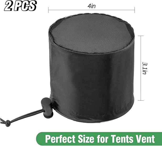2 Pcs Grow Tents Vent Cover - 4" Dustproof Duct Filter Vent Covers with Elastic Band and Fixed Buckle for Plant Grow Tent Accessories - Image 5
