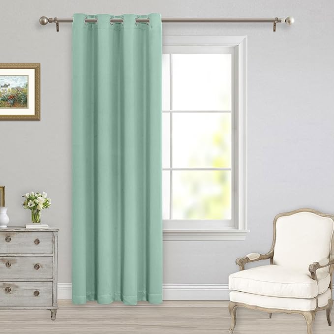 MYSKY HOME Aqua Blackout Curtains for Living Room, 84 Inch Long Grommet Room Darkening Curtain for Bedroom, Amazing Triple Weave Thermal Insulated Curtain, 1 Curtain Panel, 52 x 84 Inch, Aqua - Image 8
