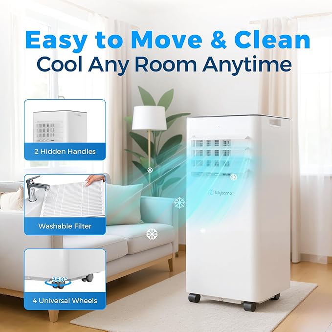 10,000 BTU Portable Air Conditioners with WiFi, 3-in-1 Air Conditioner for Room&Garage– Portable AC Unit with Cool, Dehumidifier&Fan, with Remote/Sleep Mode/Child Lock/24 Hrs Timer/Self Evaporation - Image 5