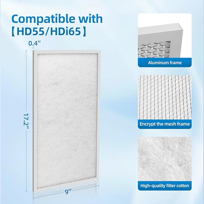 Sentinel HD55 HDi65 Filters Compatible with Alorair Basement Dehumidifiers,MERV-8,17.2X8.8X0.4 inches (2 Pack) - Image 6