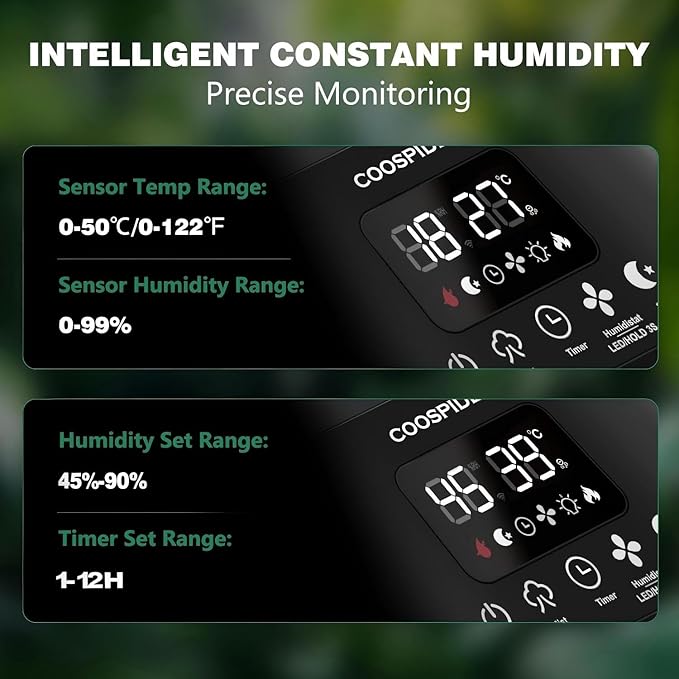 Coospider 5L Reptile Fogger Humidifier, Automatic Humidifiers for Reptiles Tank, Terrarium Humidifiers with Timer and Humidity Control, Reptile Misting System for Reptiles Amphibians Herps Vivarium - Image 3