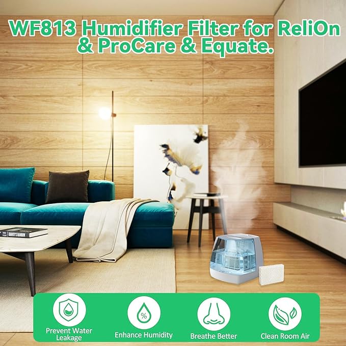 kakofaci 6 Pack WF813 Humidifier Filters Replacement Compatible with Equate EQWF813 PCWF813 Relion RCM832 RCM-832N Protec RWF813 EQ-2119-UL PCCM-832N Cool Mist Humidifiers Wick Filter - Image 7