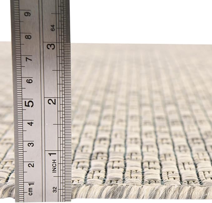 Unique Loom Collection Casual Transitional Solid Heathered Indoor/Outdoor Flatweave Area Rug (13' Square, Light Gray/Ivory) - Image 7