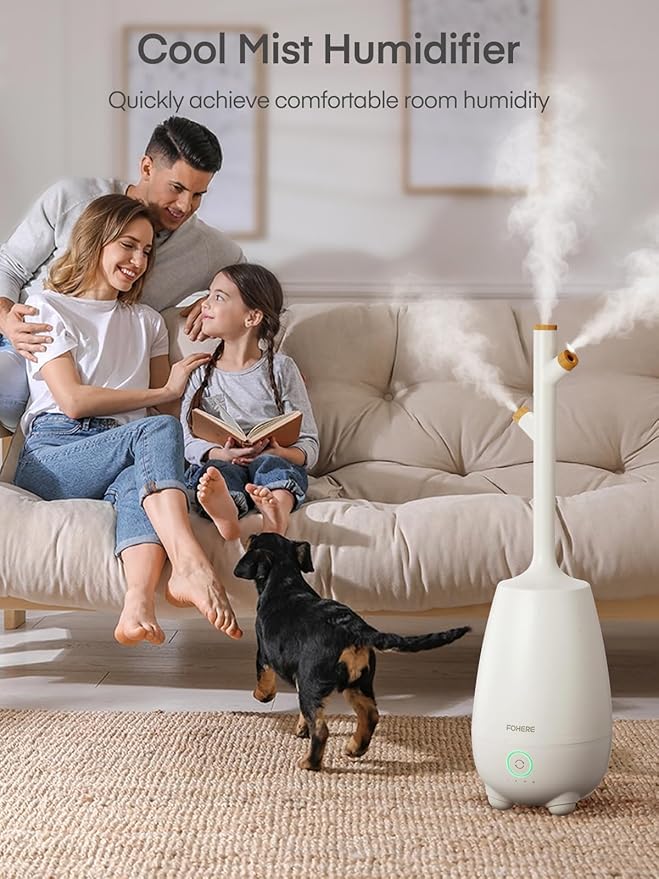 Humidifiers for Bedroom Large Room Home, 5L Quiet Cool Mist Top Fill Humidifier with Essential Oil Diffuser, Remote Control, Smart Humidistat, Sleep Mode, for Baby, Plants, Office, Nursery - Image 6