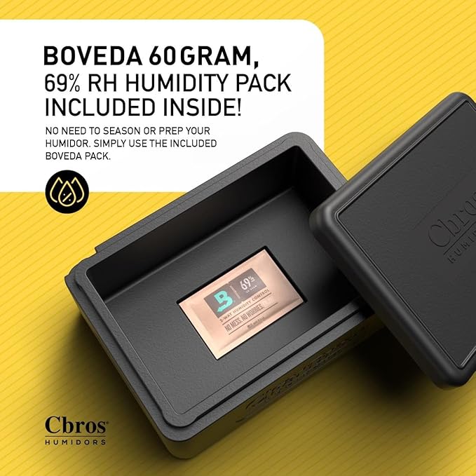 Cbros humidor 69% Two- Way Humidity Control Box Powered by Boveda, Moisture Absorber, Maintain Freshness and Consistent Temperature Size (Size 10) - Image 5