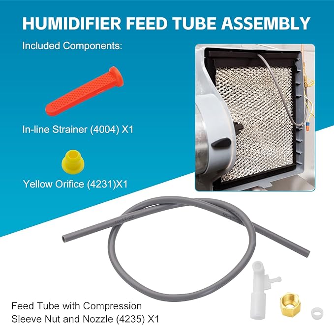 4235 Feed Tube Nozzle with Sleeve Nut 4004 Strainer, 4231 Orifice Replacement for AprilAire Humidifiers 700,700A,700M,760,760A,768 - Image 3